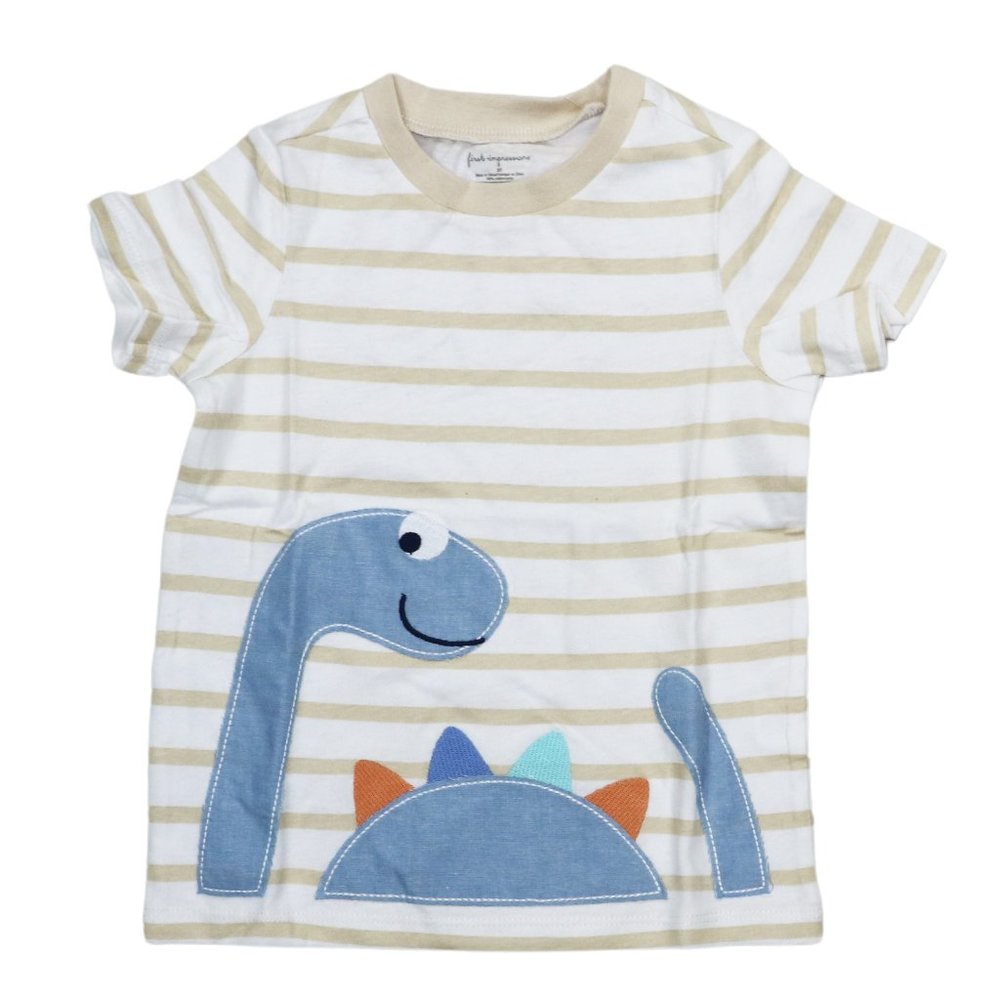 First Impressions Dinosaur Applique Toddler Boys Short Sleeve T-Shirt NWT - Picture 1 of 1